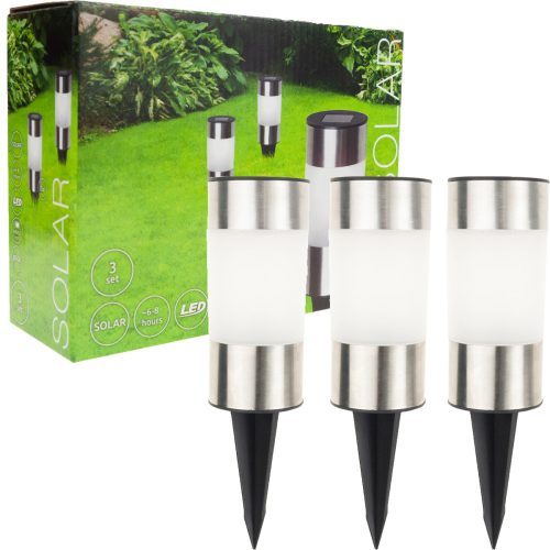  Martom eingebettete Solarlampe Silber 13,9 cm 3 Stk.
