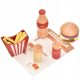  Holzset Fast Food Hamburger Pommes Frites Getränke Lebensmittel
