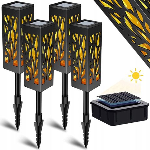  Solarlampe, schwarz, 40 cm, 4 Stk.
