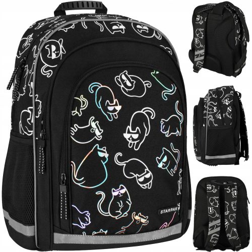 Starpak Schulrucksack mit Katzenmotiv und Holograf-Effekt