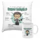  BECHER + KISSEN-SET SUPER PRIEST GESCHENK LEHRERTAG GEBURTSTAG