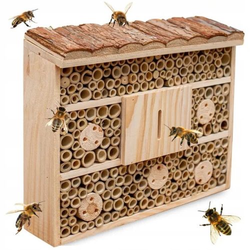  HOME COTTAGE HOTEL Nistkasten für Insekten, Bienen, Schmetterlinge, Futterspender aus Holz