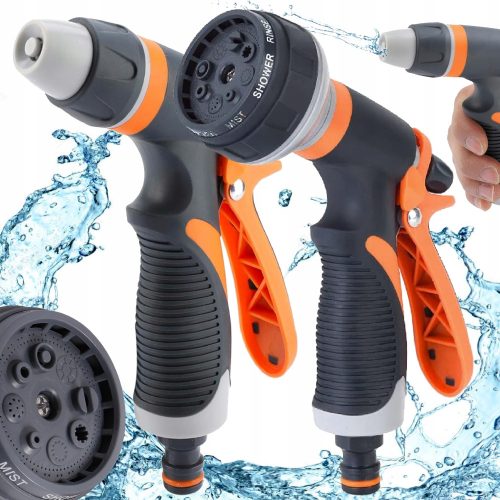  SPRINKLE + ROTIERENDE GARTENPISTOLE FÜR GARTENBEWÄSSERUNGSSCHLAUCH 8 OPTIONEN
