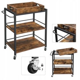  Vasagle LRC72X Küchenwagen 65 x 40 x 86 cm schwarzbraun