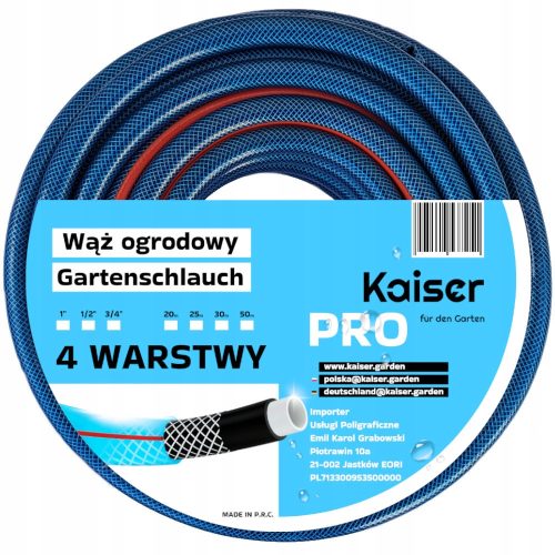  GARTENSCHLAUCH 25M 1" ZOLL KAISER PRO 1 Zoll SEHR STARKE 4-LAGEN-RÜSTUNG