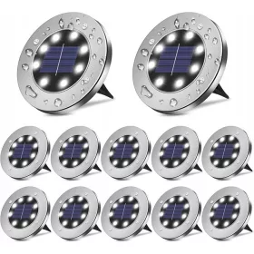  NNLED Solarlampe, Silber, 13,5 cm, 12 Stk.