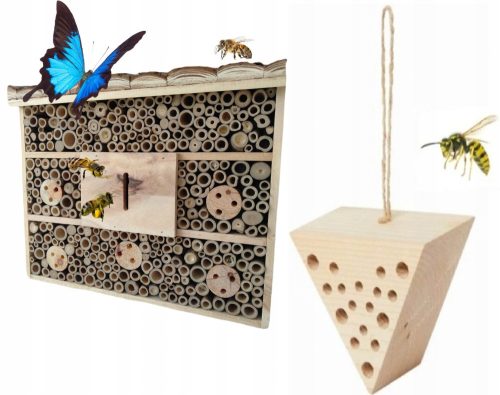  HOME für Bienen HOTEL für Insekten HOTEL für Mauerbienen + Hotel Haus für Insekten Holz Natur