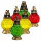  SET AUS 6 STÜCK. PARAFFINKERZEN - SILBERNE GLASFLAMME 21CM