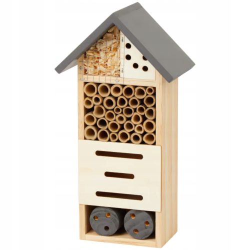  HOME für Bienen, HOTEL für Insekten, Nistkasten für Schmetterlinge, naturgraues Holz