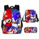  Dreiteiliger Rucksack mit Mario-Cartoon
