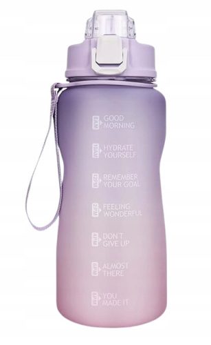  WASSERFLASCHE MIT MOTIVIERENDER ZEITMARKIERUNG AUS STROH, BPA-FREI, 2L