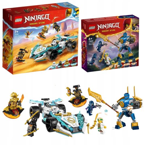  LEGO Ninjago Zanes Drachen-Spinjitzu-Rennwagen 71791 + LEGO Ninjago Jays Mech-Kampfset 71805