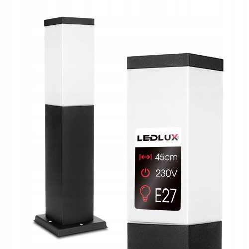  Quadratischer Lichtmast Led-Lux LX-810 45 cm schwarz