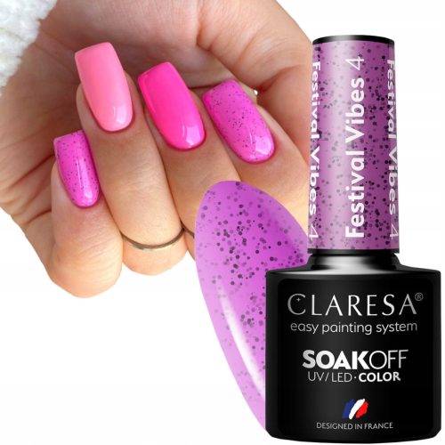  CLARESA FESTIVAL VIBES 4 HYBRID NAGELLACK HYBRID LILA PUNKTE