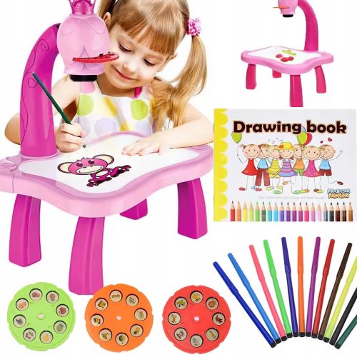  PROJEKTOR-ZEICHNUNGSPROJEKT MIT EINEM TISCH FÜR KINDER, MÄDCHEN-SET