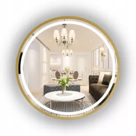  LED-SPIEGEL GOLDEN IM RAHMEN 70 CM BADEZIMMER BELEUCHTET