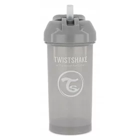  Twistshake-Becher mit Strohhalm, 360 ml, grau