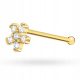  GOLD-NASE-OHRRING pr. 585 BLUME mit Zirkonen