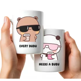    Set Keramikbecher 330 ml GESCHENK FÜR GELIEBTE BUBU DUDU BÄREN