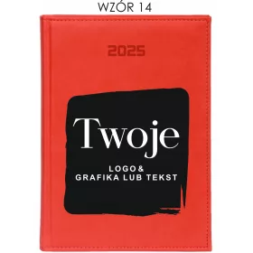    A5-Kalender 2025, Tagesbuch, Firmenkalender, Logo-Schriftzug, Grafiken