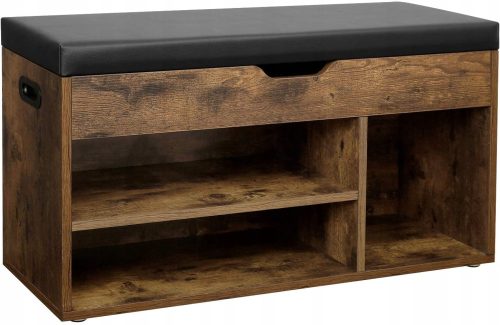  Songmics Schuhschrank mit Sitzfläche 80 x 44 x 30 cm in Brauntönen