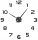  Handloteka schwarz, silberne Wanduhr, 130 cm