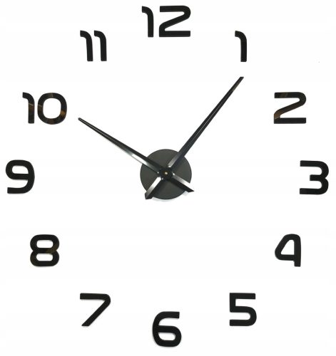  Handloteka schwarz, silberne Wanduhr, 130 cm