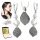  DAMEN-SILBERSCHMUCK-SET 925 TROPFEN + GRAVUR-SILBER-SET
