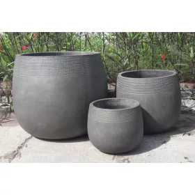    Blumentopf 40 cm x 40 x 33 cm, Durchmesser 40 cm, heller Zement, Anthrazit, Weiß, Dunkelgrau, Graphit