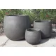  Blumentopf 40 cm x 40 x 33 cm, Durchmesser 40 cm, heller Zement, Anthrazit, Weiß, Dunkelgrau, Graphit