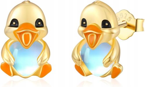  GOLDENE ENTEN-OHRRINGE FÜR MÄDCHEN Ohrstecker, vergoldete Silberohrstecker