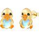  GOLDENE ENTEN-OHRRINGE FÜR MÄDCHEN Ohrstecker, vergoldete Silberohrstecker