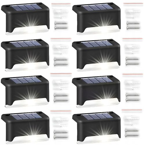  MAXSELL eingebettete Solarlampe, schwarz, 4,7 cm, 8 Stk.