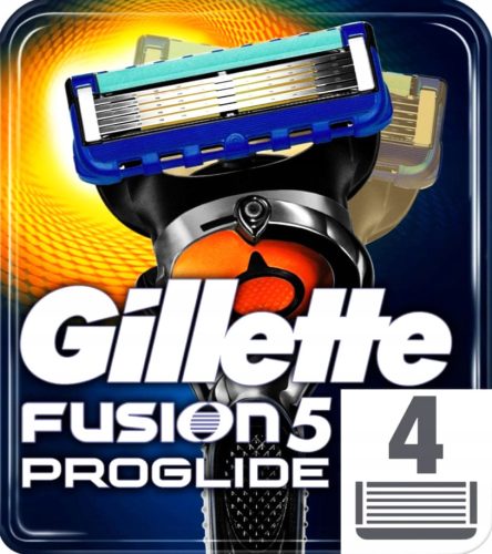  Gillette Fusion Proglide Power 4 Stück Klingennachfüllungen für britische Messer