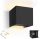  Schwarze Gartenwandleuchte mit integrierter 12-W-LED-Quelle