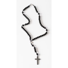  Rosenkranz-Halskette aus Onyxsteinen des Heiligen Benedikt