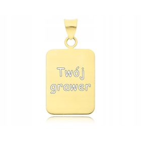    Herrenanhänger aus 585er Gold, Plättchen + gravierter Dog-Tag-Anhänger