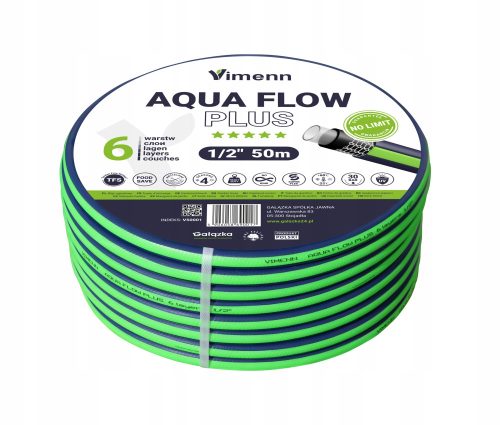  Vimenn GARTENSCHLAUCH 6 LAGEN 1/2" 50 m AQUA FLOW PLUS POLISH
