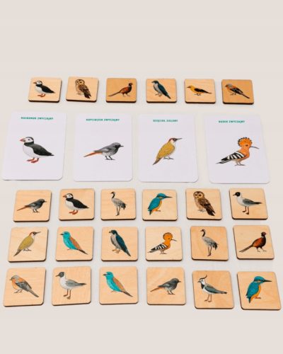  Memorki – Memory-Spiel aus Holz – Vögel mit Lernkarten