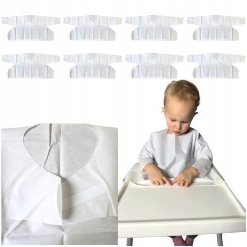 8× Bibsy Babyschürze weiß 1 Stk.