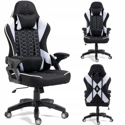  KRAKEN Feyton Gaming-Stuhl, schwarz-weißer Stoff