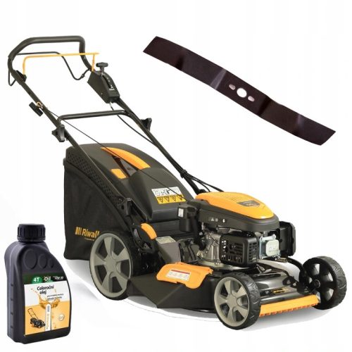  Riwall Benzin-Rasenmäher mit 196 cm³ Fassungsvermögen Korb 75 l, Schnittbreite 51 cm