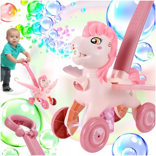  Pusher Seifenblasenmaschine 2in1 PONY Sound Licht FARBEN +