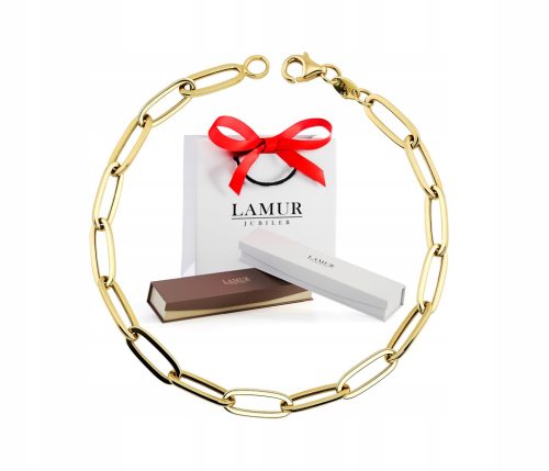  585 GOLD ARMBAND MODERNES ANKIER GESCHENK + KOSTENLOS