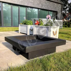    Moderner Gartenkamin RECTAN 85 - PolskiGrill - Stahl, quadratisch