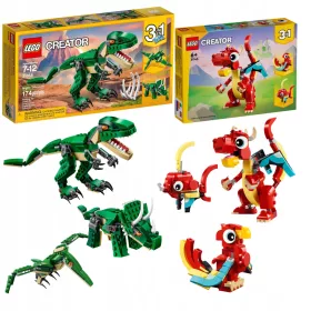    LEGO Creator 3 in 1 31058 Mächtige Dinosaurier + LEGO Creator 3 in 1 31145 Roter Drache