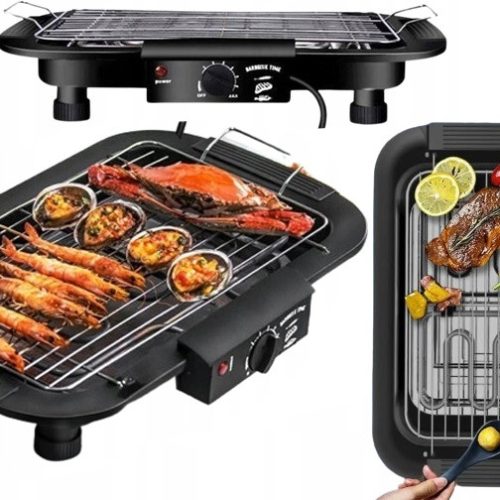  ELEKTRO-TISCHGRILL, TRAGBARER GITTER, EINSTELLBAR, LEISTUNGSSTARK
