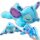  Maskottchen-Stich, blau, 35 cm, Plüschtier, liegend, schlafend, bezauberndes Kuscheltier