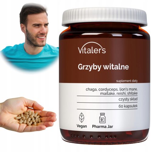 Vitaler's Vital-Pilze Komplex - 60 Kapseln für Immunsystem, Stressabbau und mehr