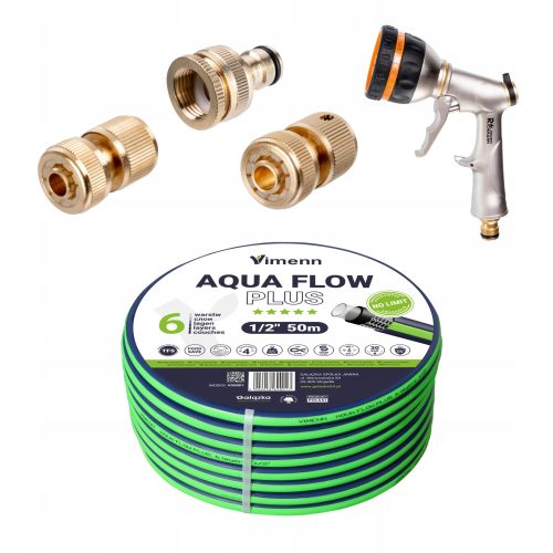  Vimenn GARTENSCHLAUCH 6 LAGEN 1/2" 50 m AQUA FLOW PLUS POLISH + 4 weitere Produkte